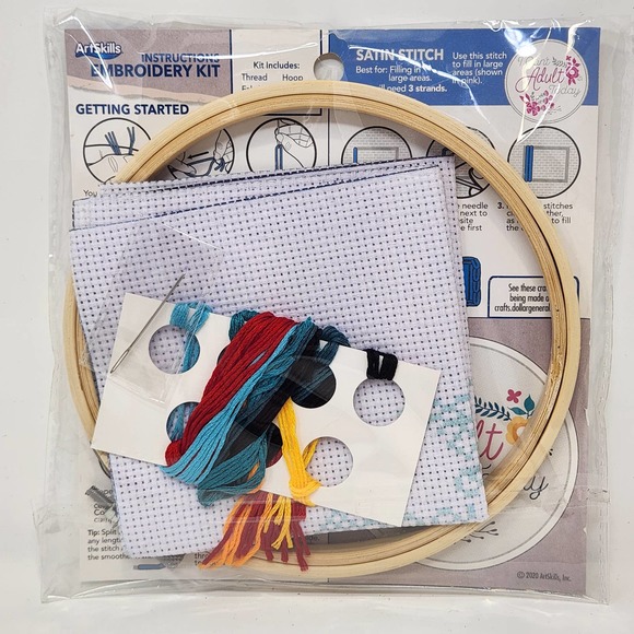 Crafters Closet Embroidery Kit I Cant Adult Today Sampler Floral Needlepoint New - Picture 4 of 4